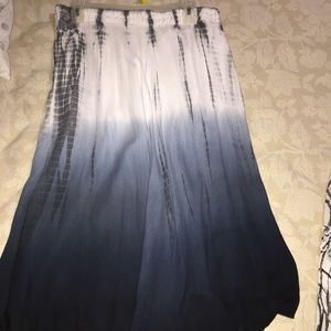 washed out water color plus size skirt